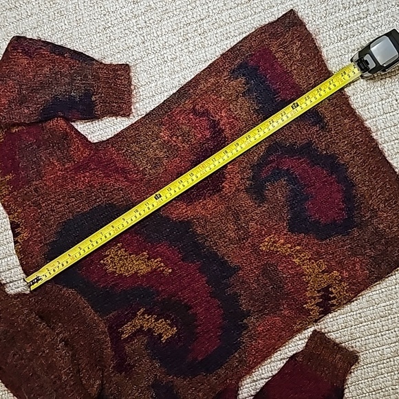 Vintage JEANNE PIERRE Mohair Turtleneck Sweater with Abstract Patterns Small - Picture 7 of 15